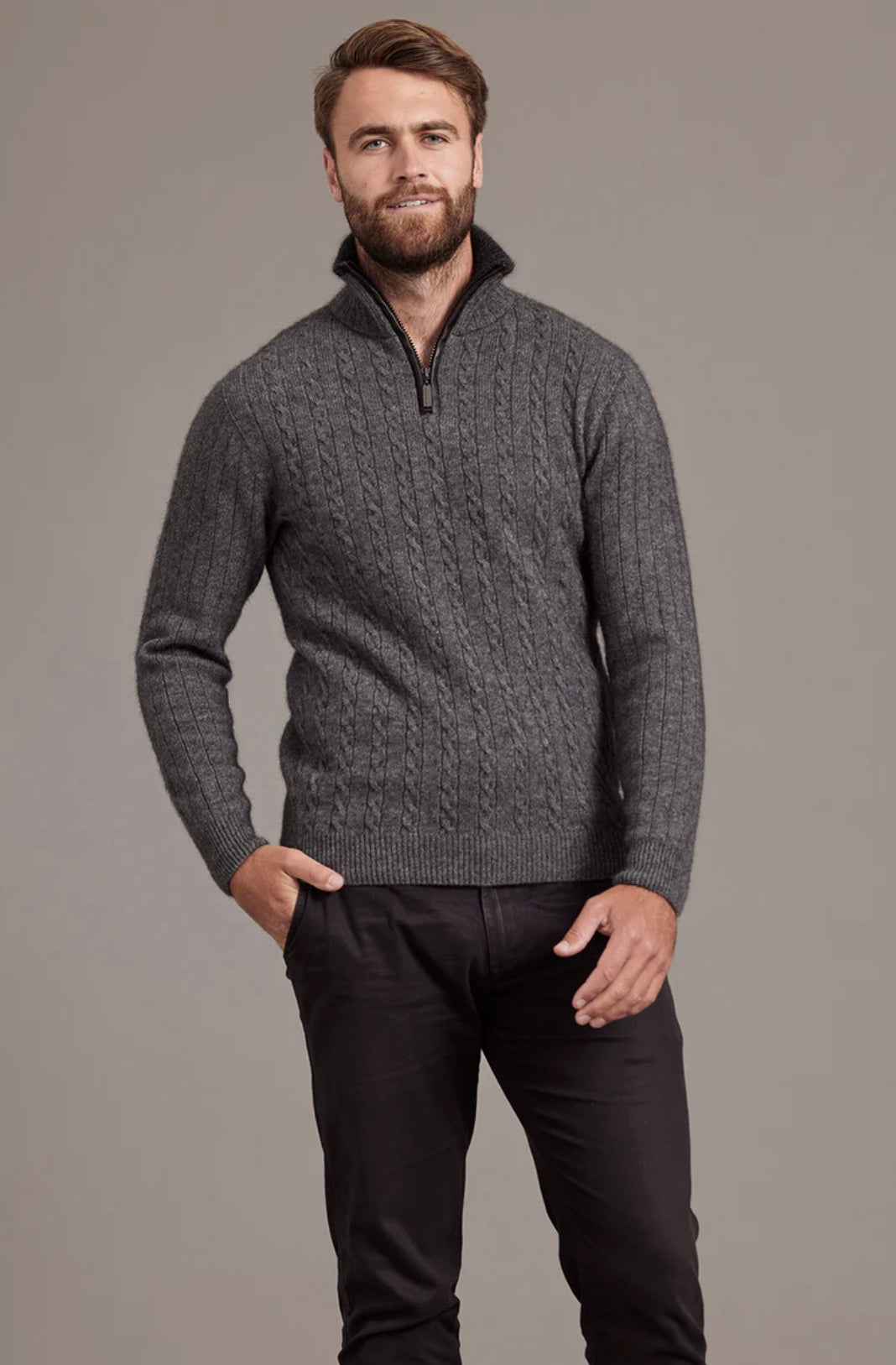 Cable Jersey With Contrast Trim