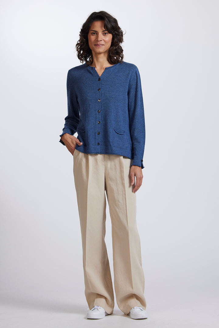 Shell Button Pocket Cardigan