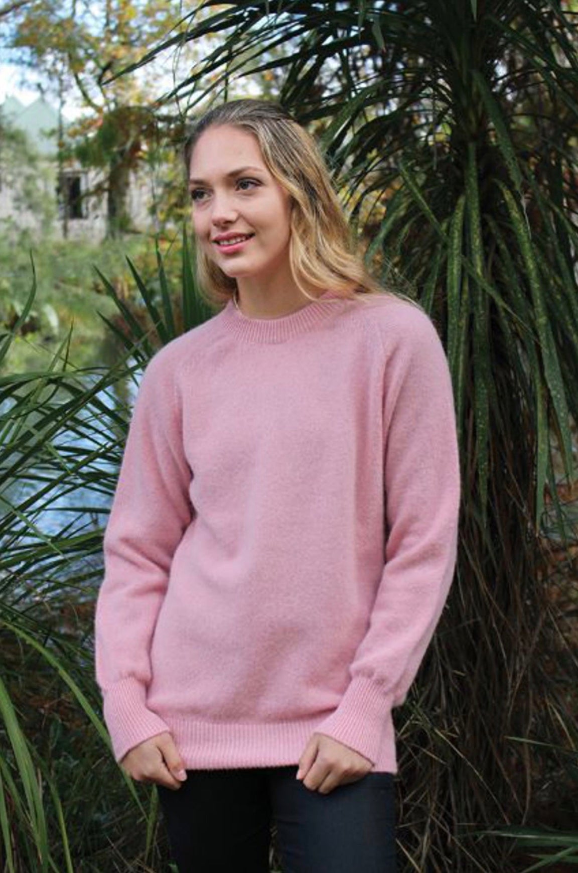 Alpaca Plain Crew Neck Jumper