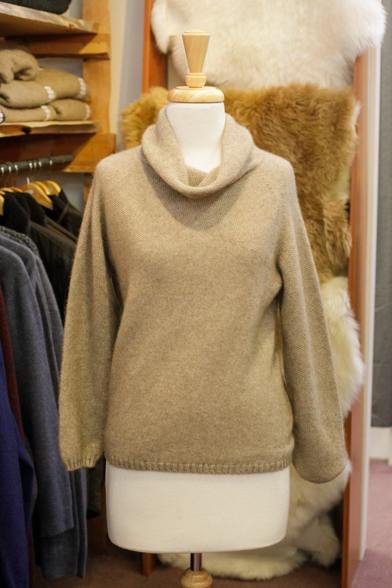 Moss Stitch Cowl Jumper