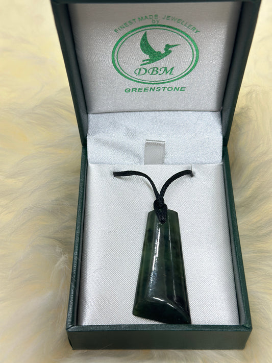 New Zealand Asymmetrical Greenstone Pendant