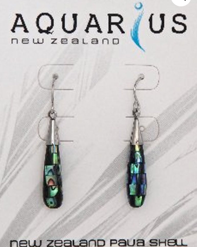Paua Blocking Teardrop Earrings