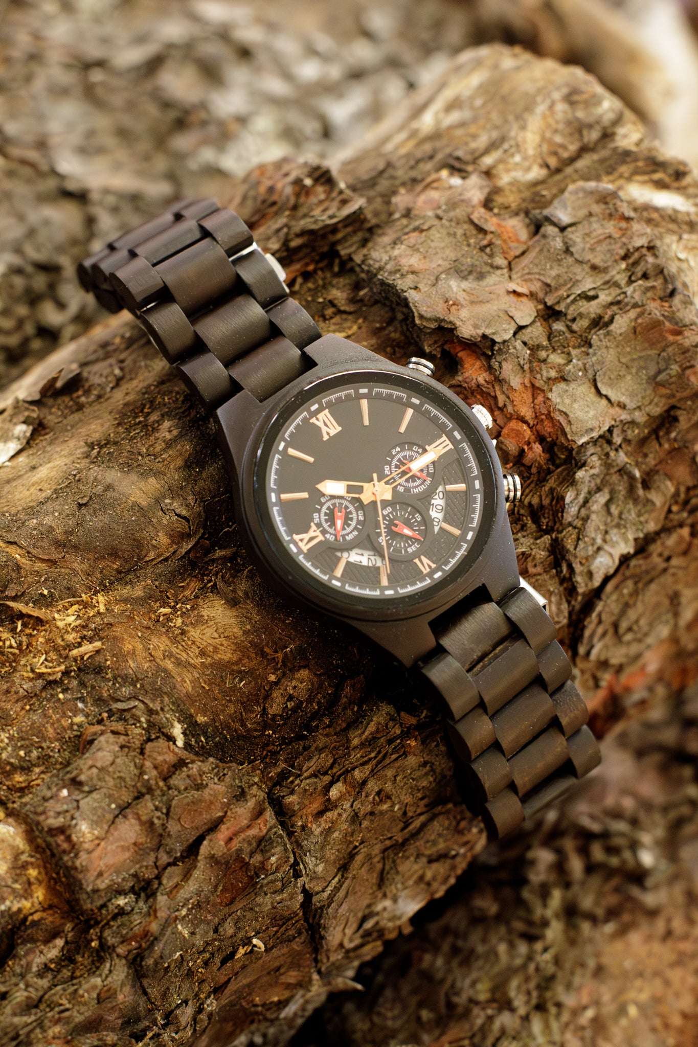 Black & Rose Gold Watch