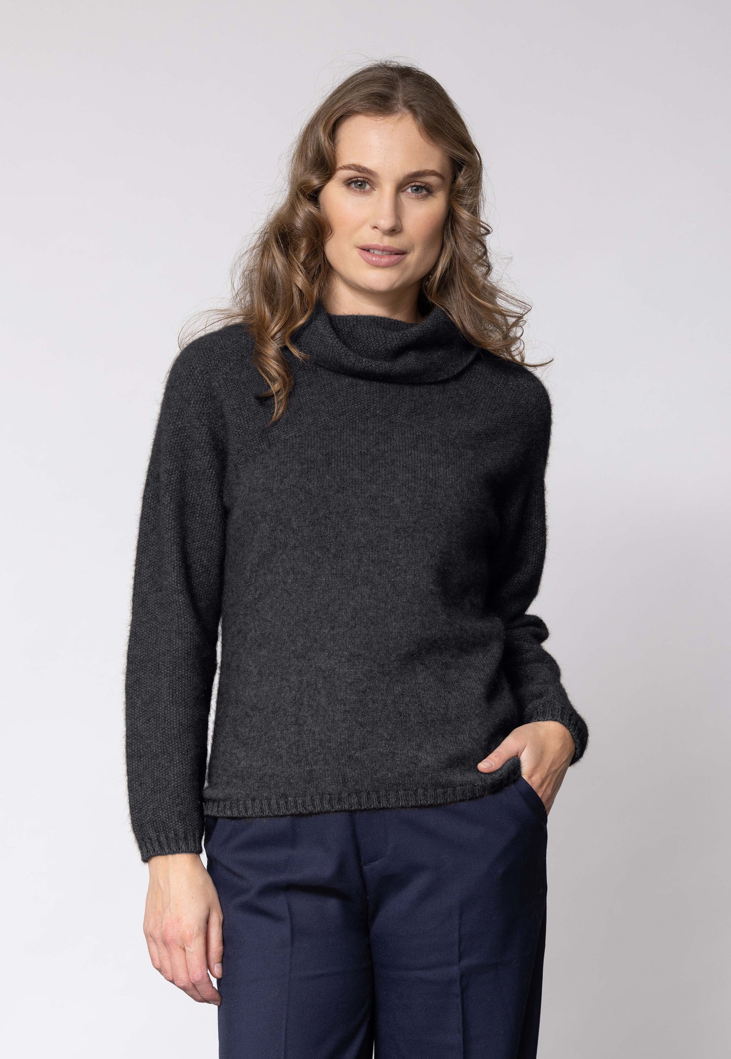 Moss Stitch Cowl Jumper