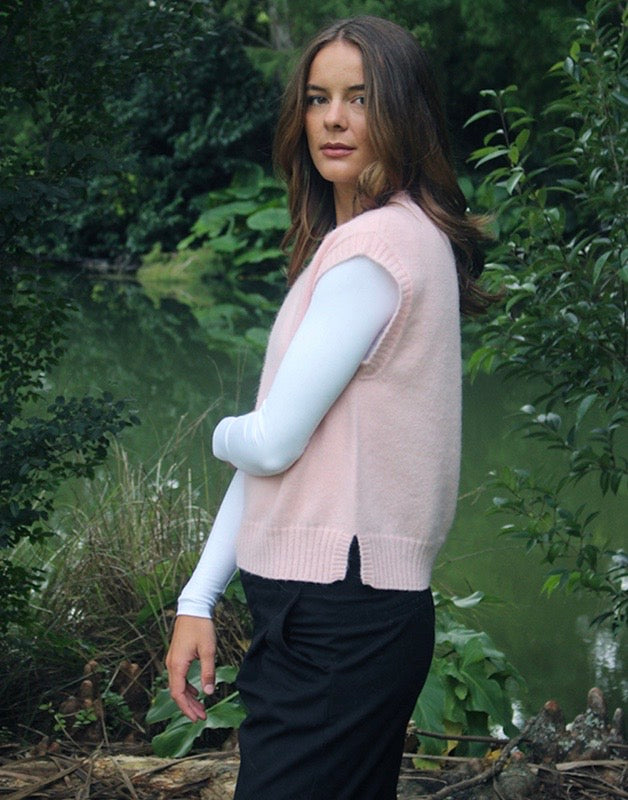 Alpaca Plain Crew Neck Vest
