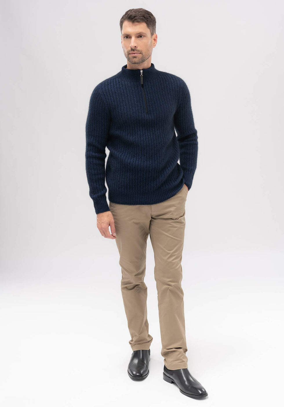 Cable Half Zip Sweater