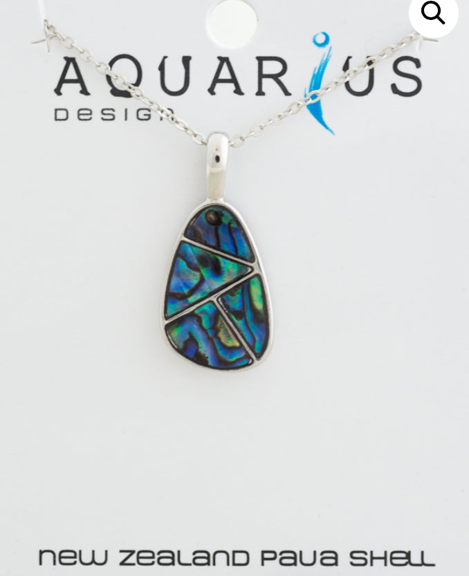 Paua Cracked Teardrop Pendant