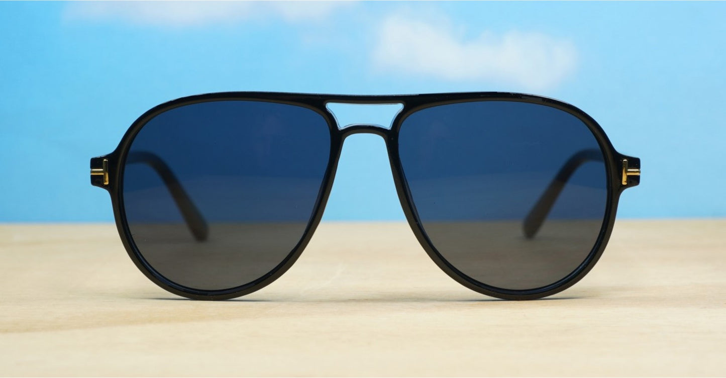 Black Aviator Sunglasses