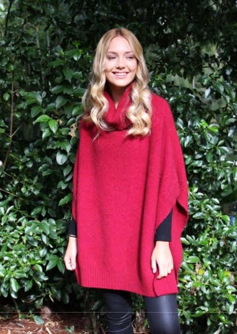 Lush Cowl Neck Poncho