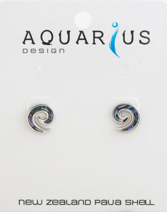 Paua Inlay Koru Earrings