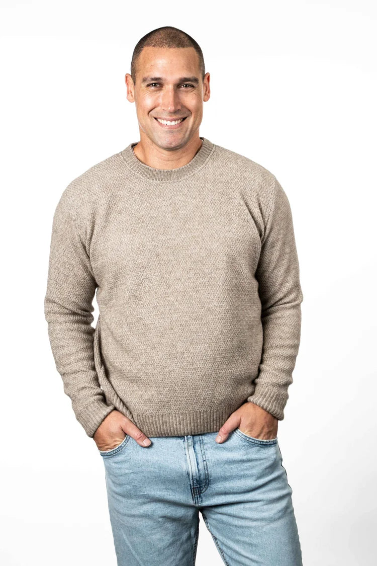 Mens Moss Stitch Plated Jumper