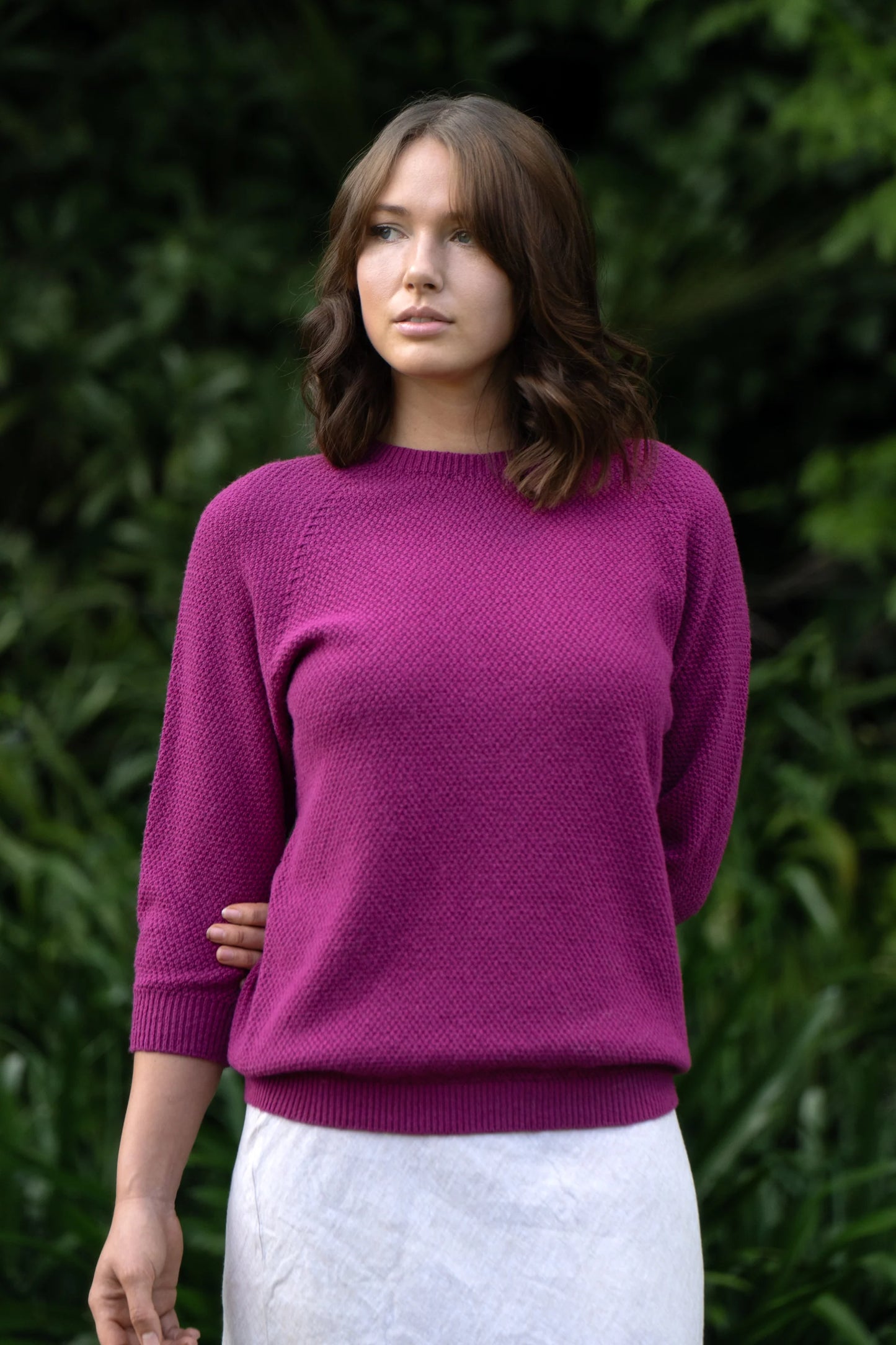 Cotton & Merino Penny Textured Jumper