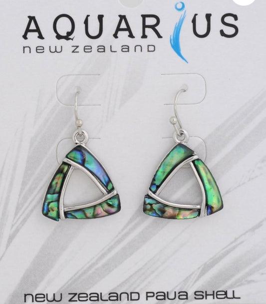 Paua Triangle Earrings