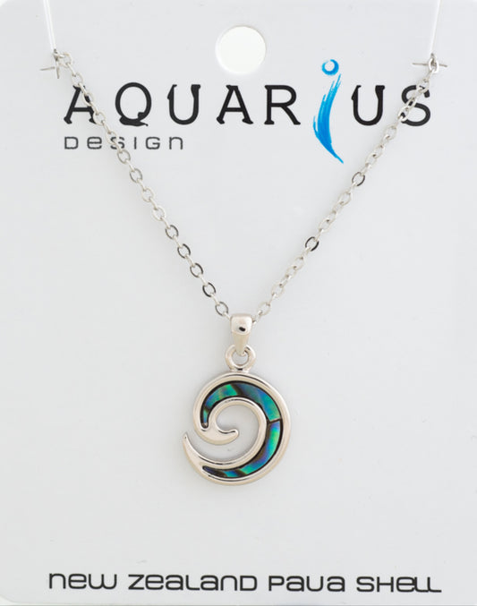 Paua Inlay Koru Pendant