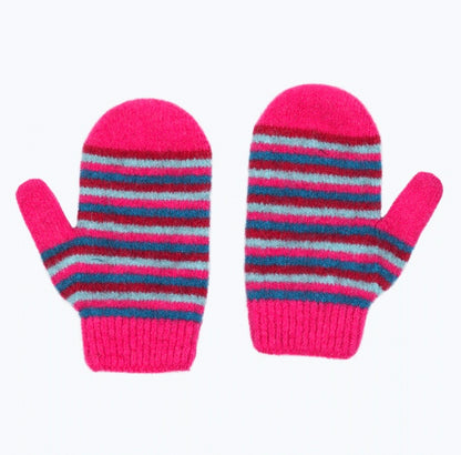 Kids Striped Mittens