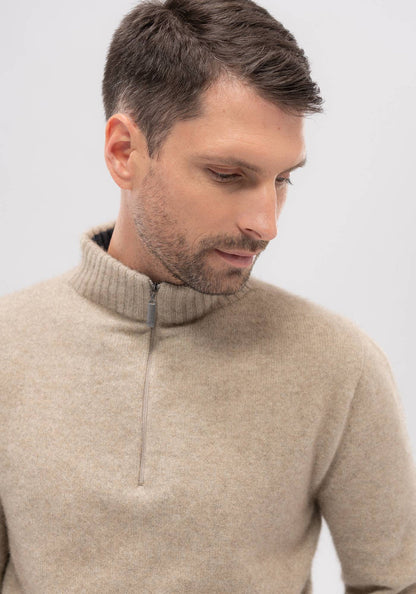 Contrast Half Zip Sweater