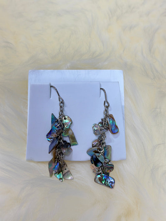 Paua Chips Hook Earrings