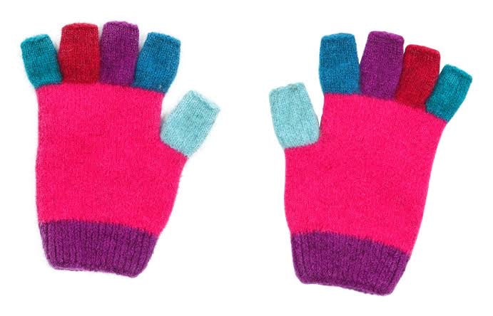 Kids Multi Fingerless Gloves