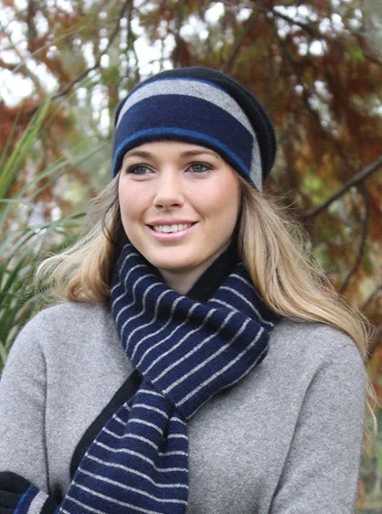 Possum Merino Accent Stripe Beanie