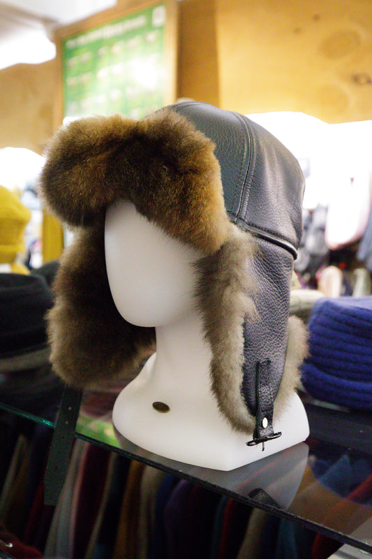 Leather Aviator Hat