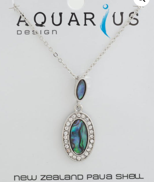 Paua Crystal Oval Drop Pendant