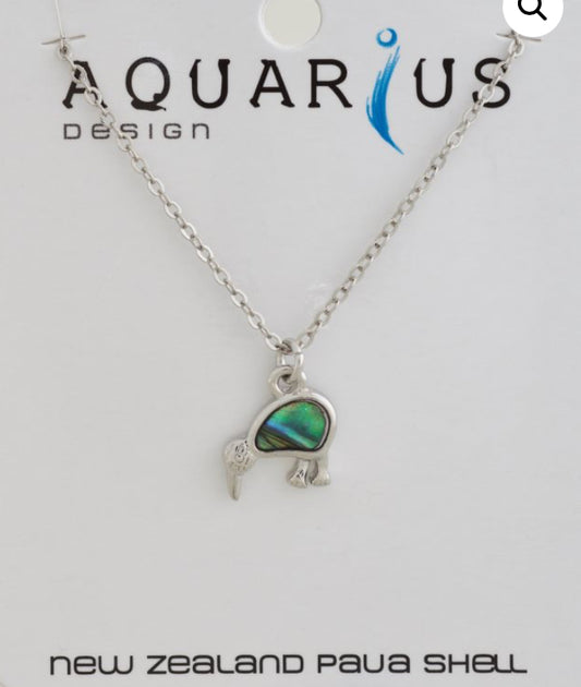 Natural Paua Kiwi Pendant