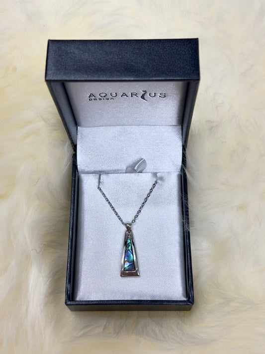 Paua Metal Triangle Pendant