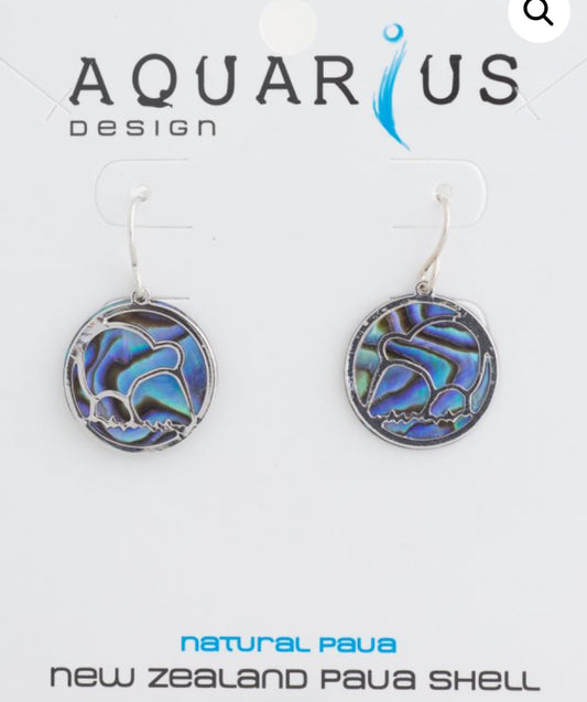 Paua Cut Out Kiwi Earrings