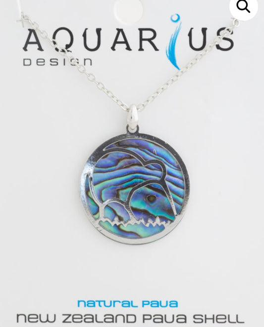 Paua Cut Out Kiwi Pendant