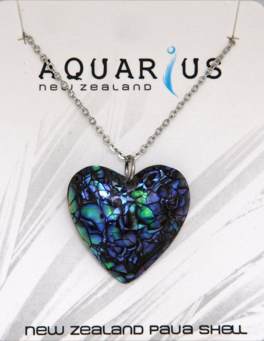 Paua Cracking Heart Pendant