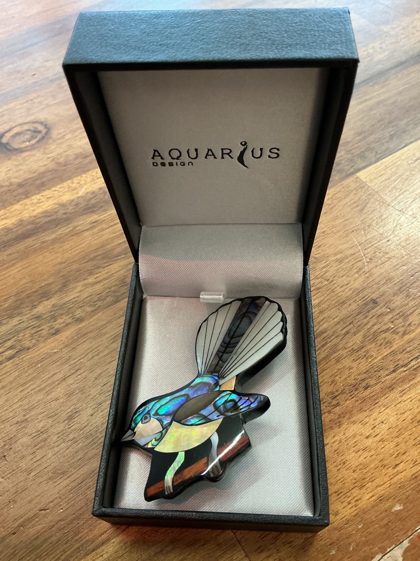 Natural Paua Fantail Brooch