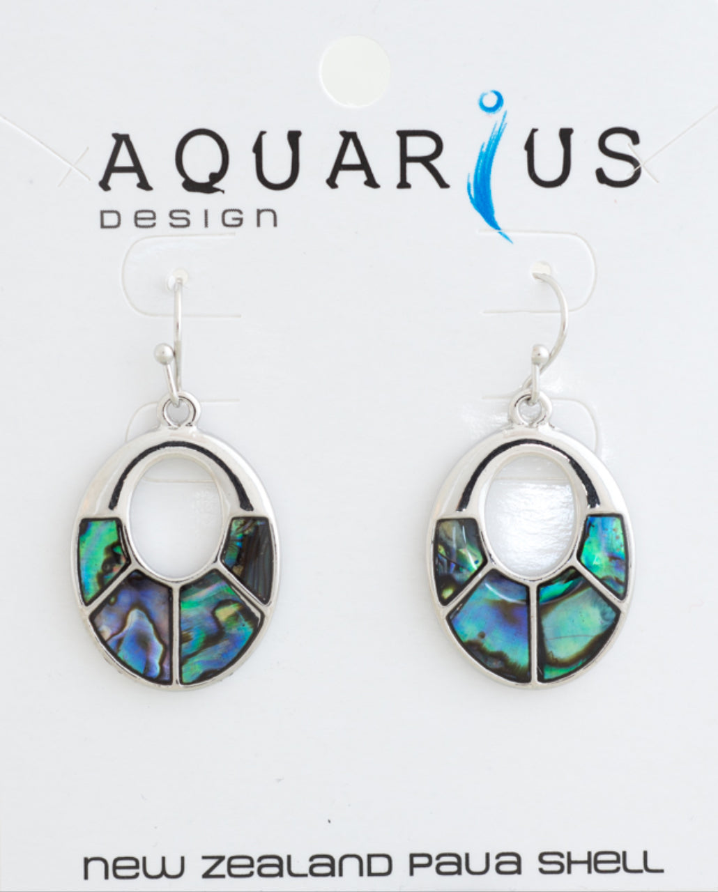 Paua Sectioned Oval Earrings