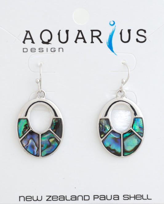 Paua Sectioned Oval Earrings