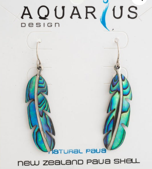 Paua Feather Earrings