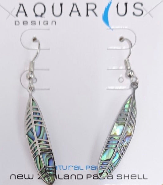 Paua Filigree Feather Earrings