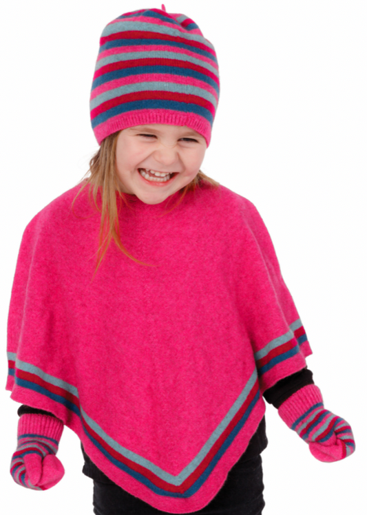 Kids Striped Poncho