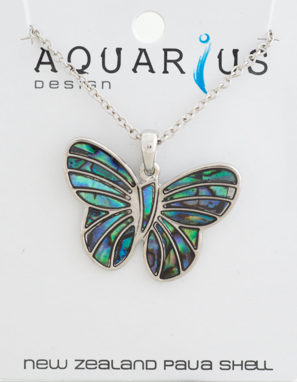 Natural Paua Butterfly Pendant