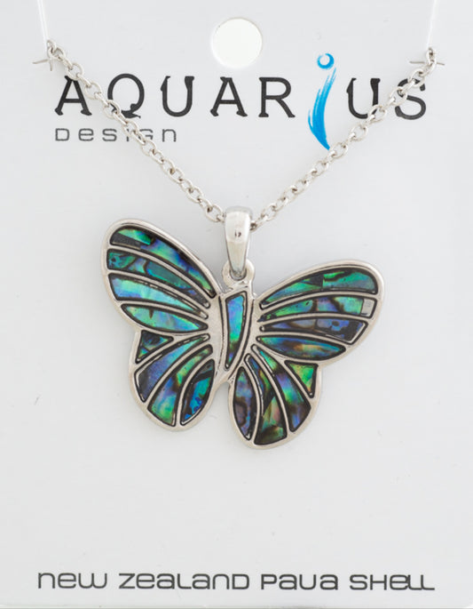 Natural Paua Butterfly Pendant