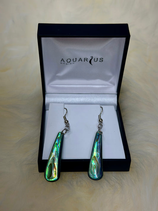 Paua Shell Teardrop Hook Earrings