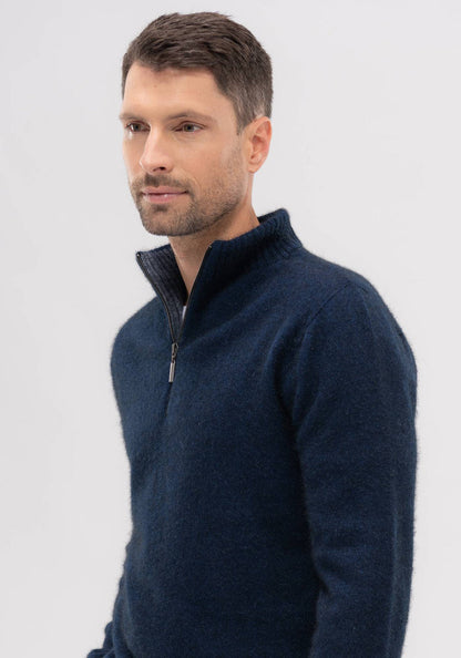 Contrast Half Zip Sweater