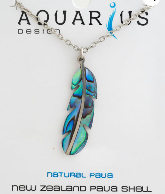 Paua Feather Pendant