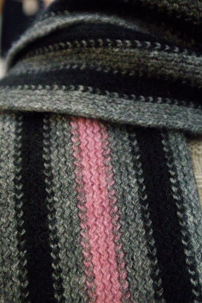 Wide Offset Stripe Scarf