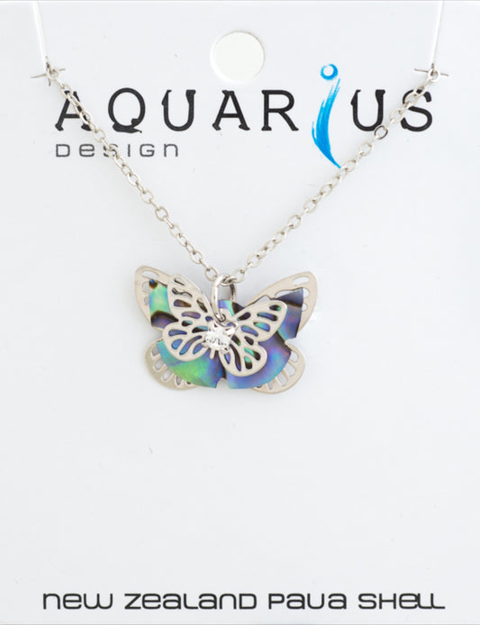 Paua Multi Butterfly Pendant