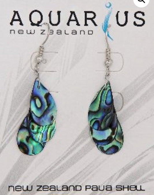 Paua 3 Piece Teardrop Hook Earrings