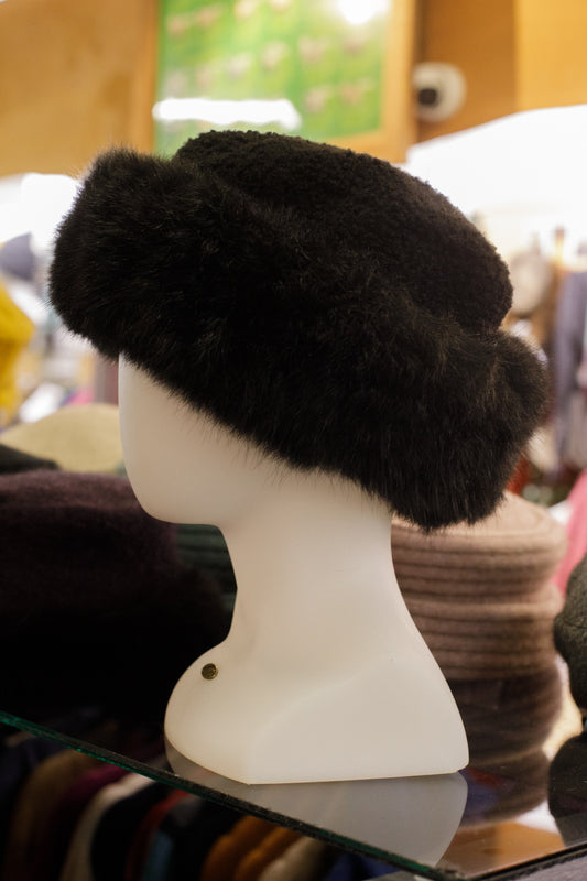 Lambskin & Possum Fur Flat Top Hat