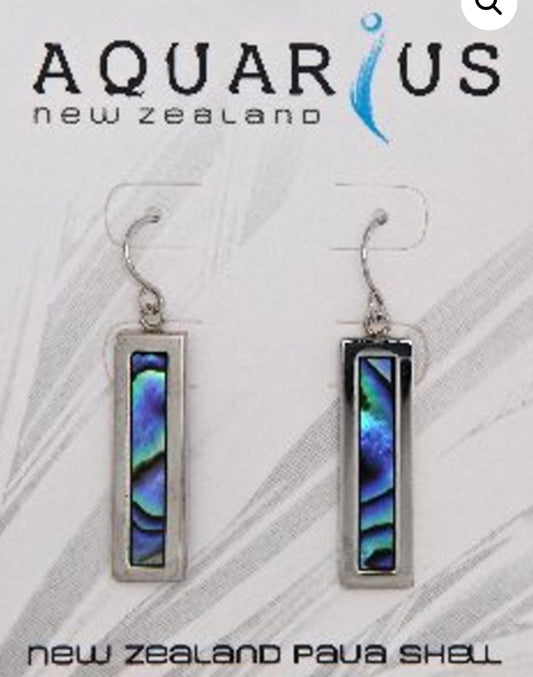 Paua Oblong Hook Earrings