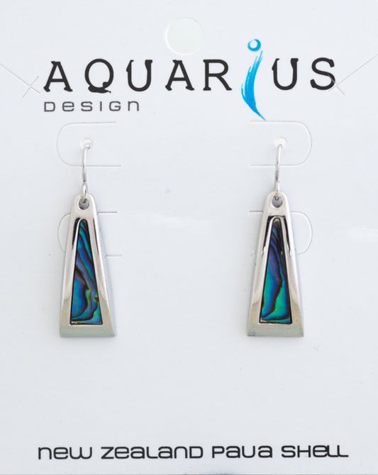Paua Inlay Triangle Hook Earrings