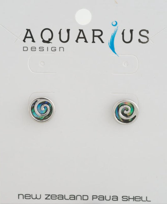 Paua Metal Spiral Stud Earrings