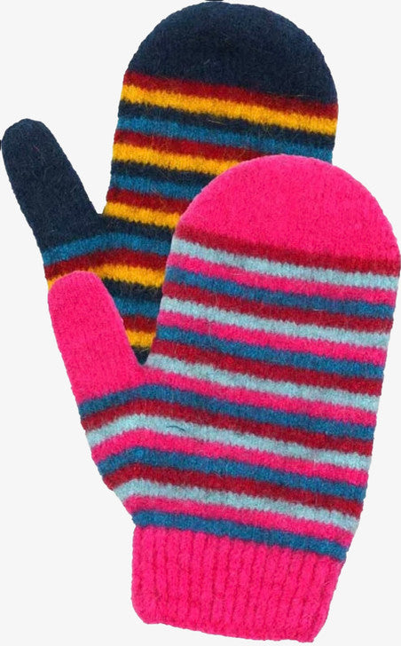 Kids Striped Mittens