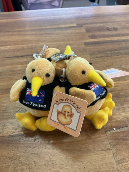 Toy Keyring Kiwi with Flag